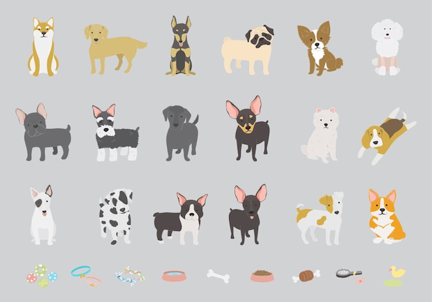 Hình vẽ vector Bộ sưu tập chó