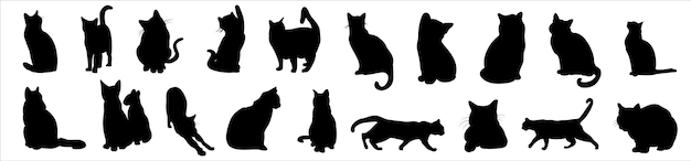 Hình vẽ vector Bóng mèo gói bóng mèo khác nhau