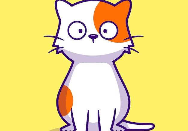 Hình vẽ vector Con mèo dễ thương ngồi phim hoạt hình vector biểu tượng minh họa. khái niệm biểu tượng thiên nhiên động vật bị cô lập căn hộ cao cấp