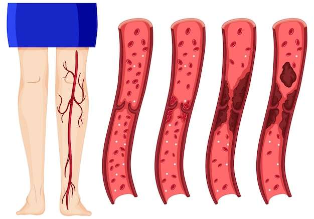 Hình vẽ vector Cục máu đông ở chân người