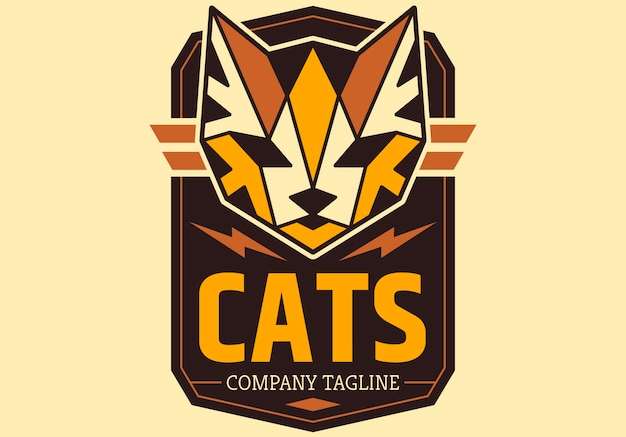 Hình vẽ vector mẫu thiết kế logo con mèo
