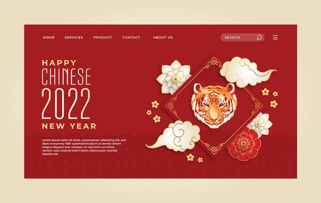 Hình vẽ vector Mẫu trang đích năm mới thực tế của Trung Quốc