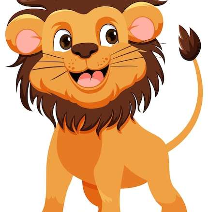 Hình vẽ vector Nhân vật hoạt hình sư tử dễ thương