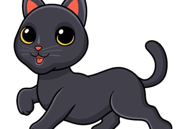 Hình vẽ vector Phim hoạt hình mèo bombay dễ thương tạo dáng