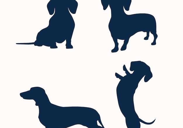 Hình vẽ vector Thiết kế phẳng minh họa hình bóng dachshund