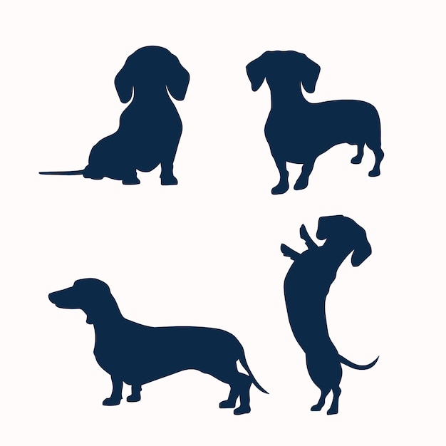 Hình vẽ vector Thiết kế phẳng minh họa hình bóng dachshund