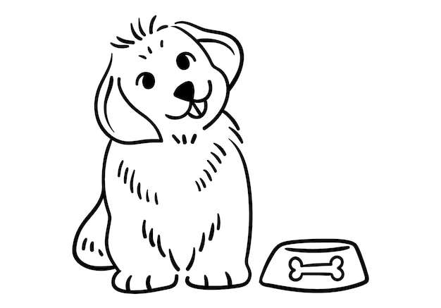 Hình vẽ vector Vẽ tay phác thảo con chó minh họa