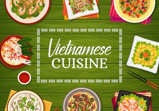 Hình vector Ẩm thực Việt Nam vector thực phẩm của áp phích việt nam