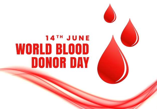 Hình vector Áp phích khái niệm ngày hiến máu thế giới 14 tháng 6