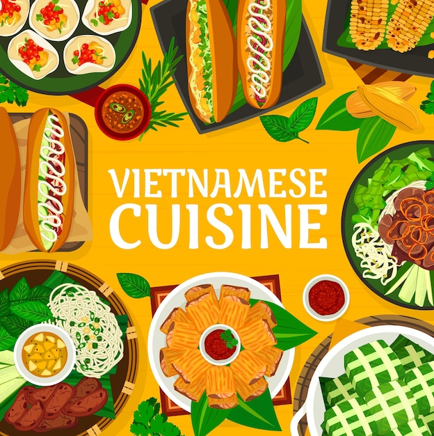 Hình vector Bìa thực đơn nhà hàng ẩm thực Việt Nam