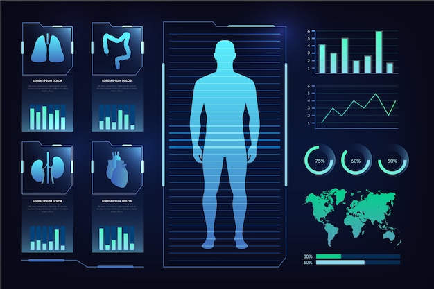 Hình vector Infographic y tế công nghệ tương lai