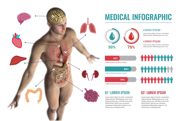 Hình vector Infographic y tế với giải phẫu