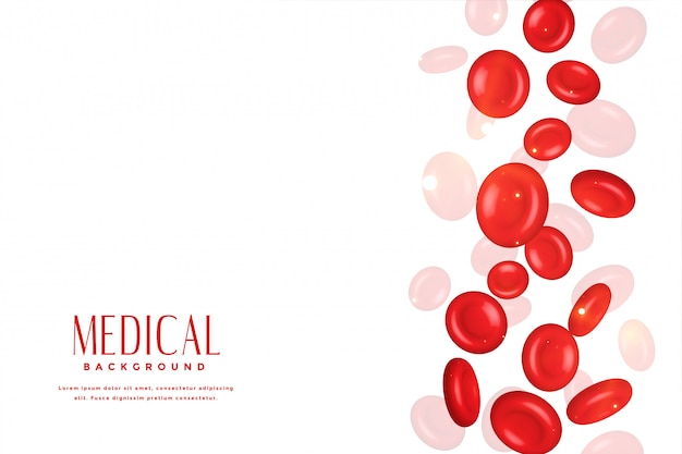 Hình vector Tế bào hồng cầu trong nền khái niệm y tế 3d