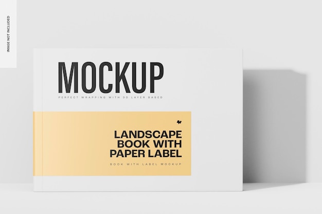 Mẫu thiết kế Cuốn sách phong cảnh với mô hình nhãn giấy, mặt trước
