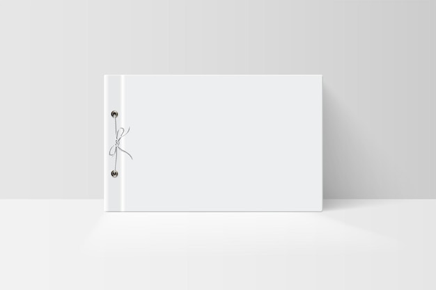 Mẫu thiết kế Tập sách hoặc sổ ghi chép mô phỏng bìa trắng trống của cuốn sách bằng giấy và bìa mềm của album danh mục màu trắng hoặc bản trình bày thiết kế tạp chí
