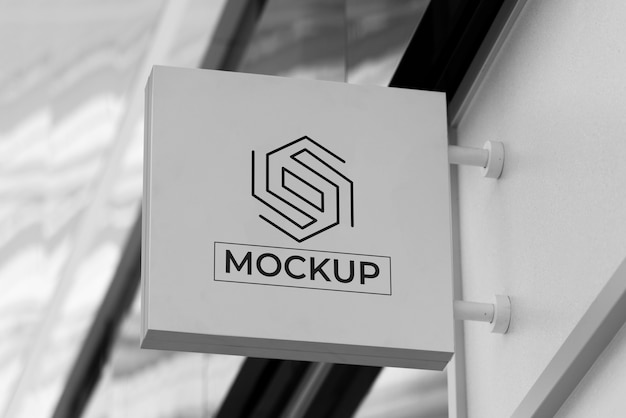 Mockup Mô hình bảng hiệu kinh doanh bên ngoài