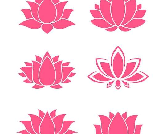 Vector Biểu tượng hoa sen hồng hoa và hoa yoga