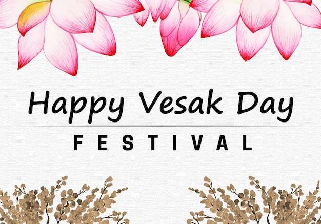 Vector Chúc mừng vesak hoa màu hồng nền xám nhạt banner thiết kế phương tiện truyền thông xã hội