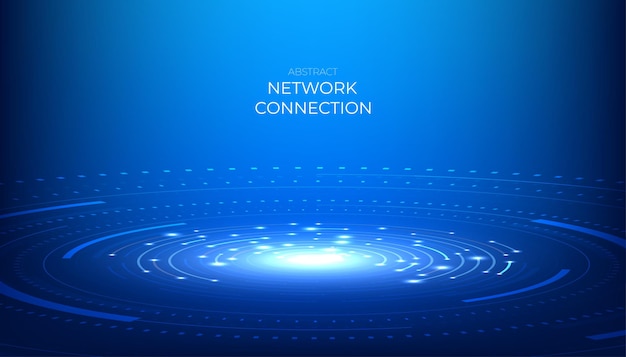 Vector Kết nối mạng kỹ thuật số trừu tượng nền vòng tròn kết nối tương lai