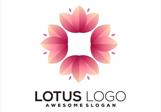 Vector Lotus gradient logo minh họa thiết kế vector