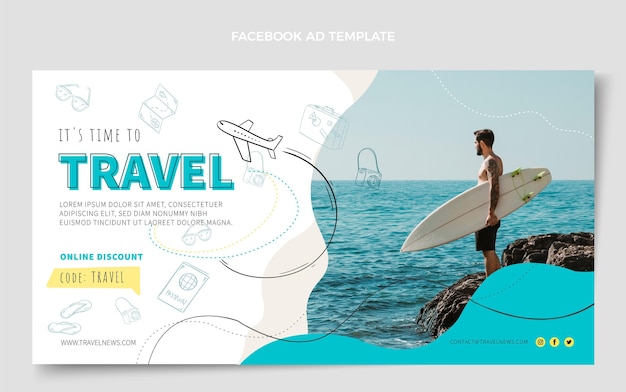 Vector Mẫu thiết kế quảng cáo facebook du lịch