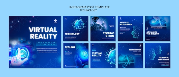 Vector Thiết kế mẫu công nghệ bài đăng trên Instagram
