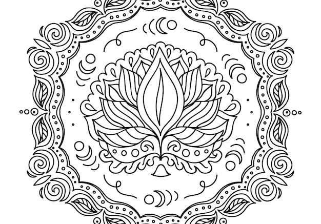 Vector Vẽ tay hoa sen mandala