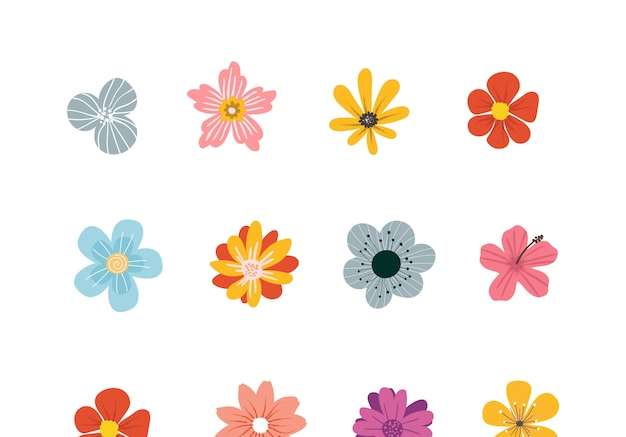 Vector Vẽ tay mùa xuân hoa thực vật minh họa