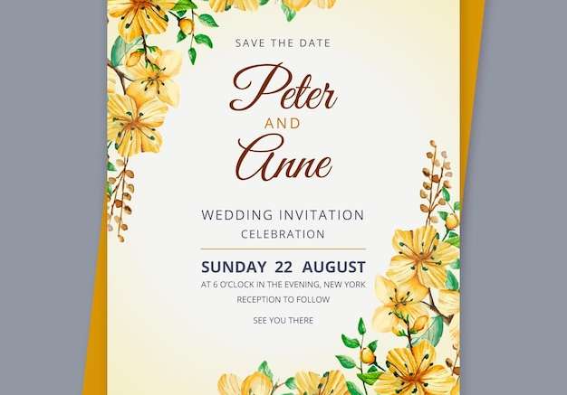 File vector lời mời đám cưới màu nước hoa