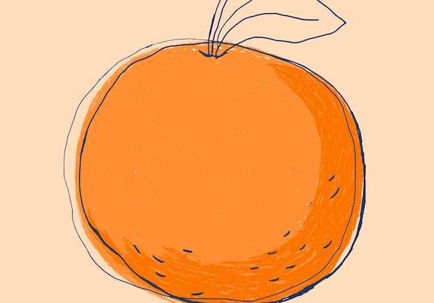 Hình ảnh vector Biểu tượng trái cây vẽ nguệch ngoạc màu cam vẽ tay
