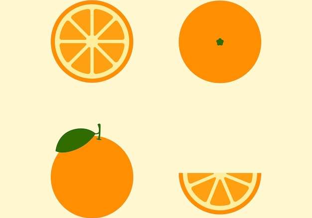 Hình ảnh vector Bộ màu cam tối thiểu phong cách phẳng nền sạch lát cam minh họa vector hiện đại