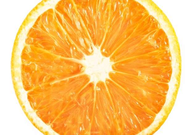 Hình ảnh vector Lát quả cam quýt chín bị cô lập trên nền trắng.
