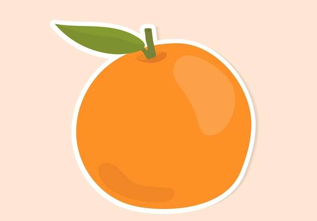 Hình ảnh vector Nhãn dán trái cây màu cam nhạt vector hoạt hình