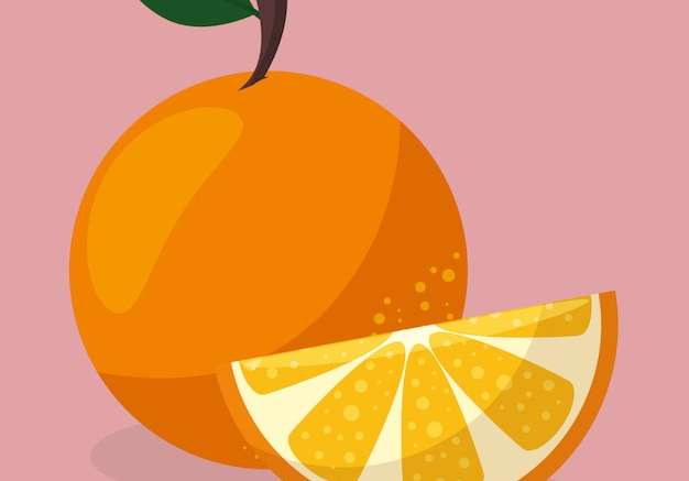 Hình ảnh vector trái cam tươi thực phẩm tốt cho sức khỏe