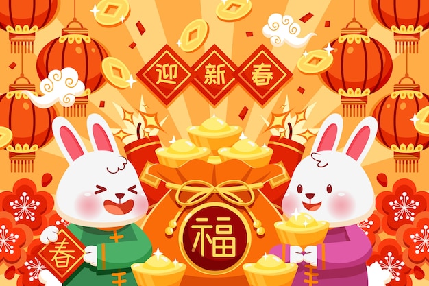 Hình stock Nền phẳng cho lễ mừng năm mới của Trung Quốc