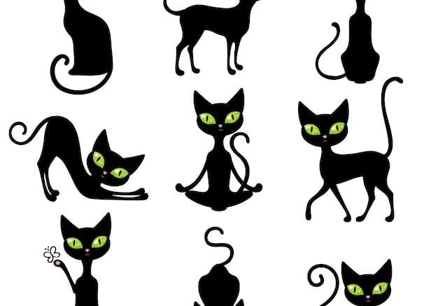 Hình vector Bộ biểu tượng mèo