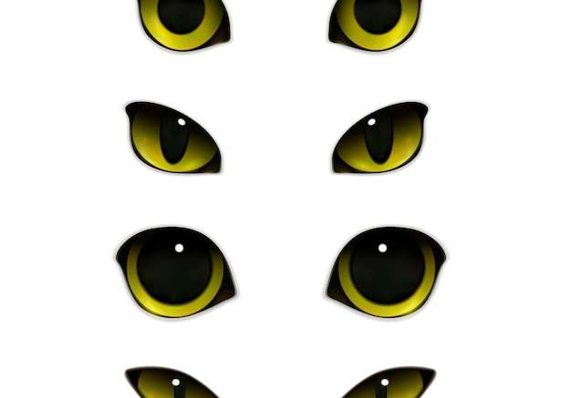Hình vector Bộ thực tế mắt mèo