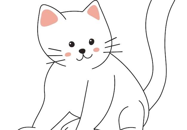 Hình vector Cuốn sách tô màu con mèo cho trẻ em bị cô lập vector