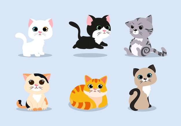 Hình vector Hình minh họa nhân vật hoạt hình mèo dễ thương mèo con hạnh phúc