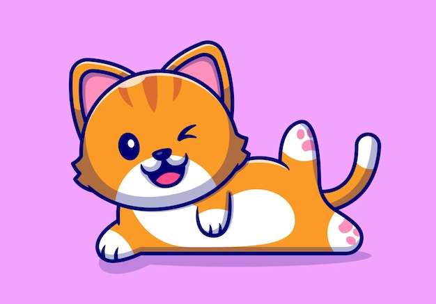 Hình vector Mèo dễ thương tư thế yoga minh họa phim hoạt hình.