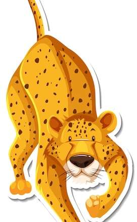 Hình vector Nhân vật hoạt hình Cheetah trên nền trắng