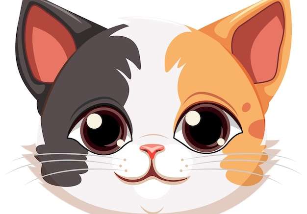 Hình vector Nhân vật hoạt hình mèo con mắt ngọt ngào