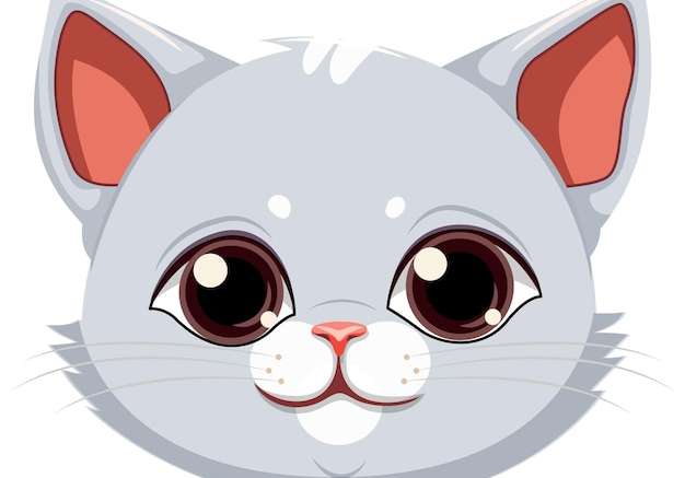 Hình vector Nhân vật hoạt hình mèo con mắt ngọt ngào