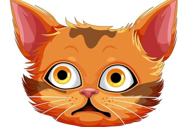 Hình vector phim hoạt hình mặt mèo dễ thương