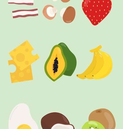 Hình ảnh vector Bộ nhãn dán thực phẩm đầy màu sắc vector