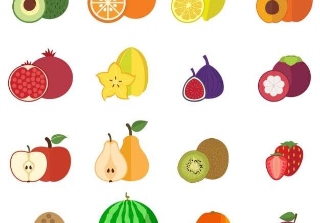 Hình ảnh vector Bộ sưu tập biểu tượng trái cây