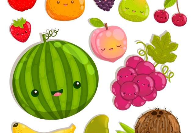 Hình ảnh vector Màu trái cây hạnh phúc