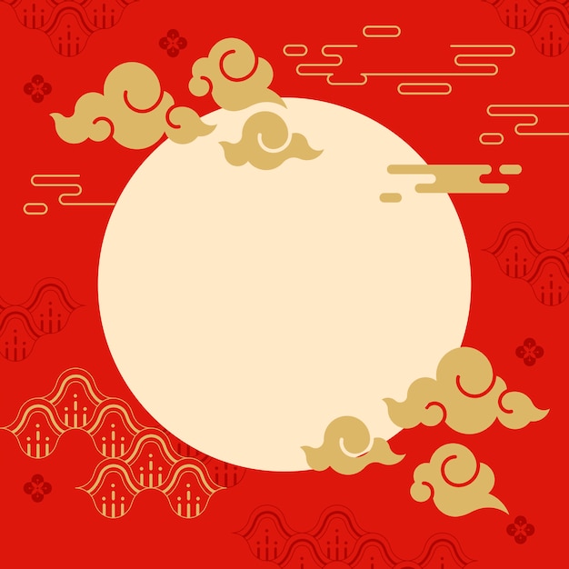 Hình vector Minh họa mockup năm mới của Trung Quốc