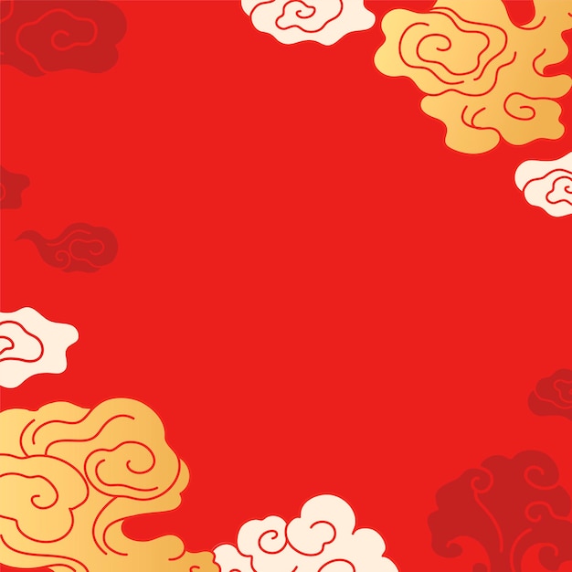 Hình vector Nền biên giới Trung Quốc Đám mây phương Đông minh họa vector màu đỏ