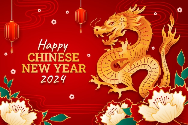 Hình vector Nền gradient cho lễ hội năm mới của Trung Quốc